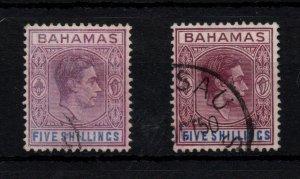 Bahamas 1938-52 KGVI 5/- x 2 shades good used SG156 WS37376