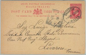 82621 - MALTA - Postal History - POSTAL STATIONERY CARD to ITALY 1903-