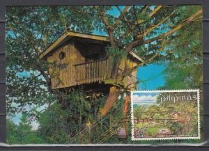 Philippines, Scott cat. 1075. Scouts with Tree House value from set. Max. Card.^