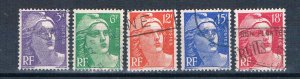 France 650-54 Used set Marianne 1951 (F0159)