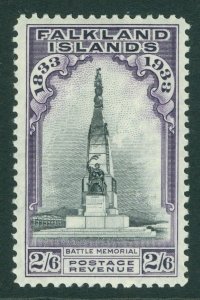 SG 135 Falklands 1933. 2/6 black & violet. A fine fresh lightly mounted mint...