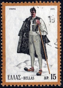 Greece SC#1086 15₯ Male Costume, Epirus (1973) Used