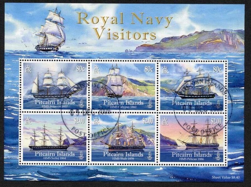 PITCAIRN Is SGMS795 2009 Royal Navy Visitors M/S FDC CDS