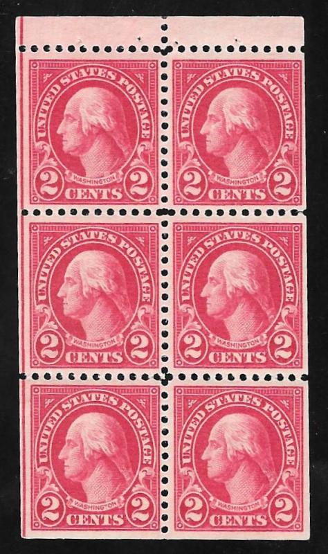 554C 2 cents Pane Washington, Carmine Stamp mint OG NH XF