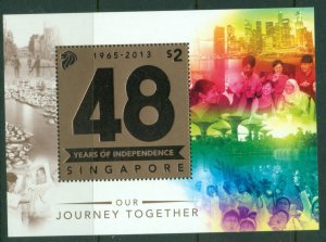 Singapore 2013 Independence 48th Anniversary Foil embossed MS MUH