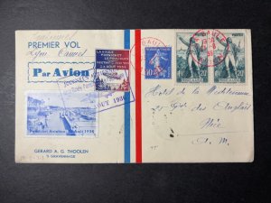 1936 France Airmail First Flight Cover FFC La Baule to Nice 2