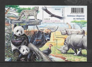 FRANCE #3689a ENDANGERED SPECIES S/S MNH