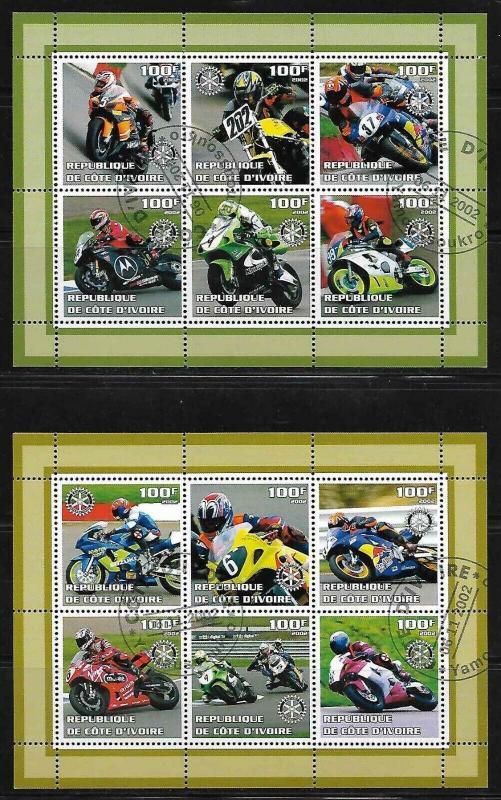 Ivory Coast Motorcycle Racing and Rotary International Used - No catalogue