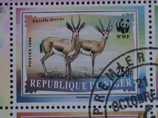 NIGER STAMP 1998 SC# 986a  WORLD WILD LIFE FUND-WWF- ANIMALS CTO S/S- CAT.$8