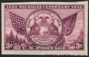 SC#778c 3¢ Michigan Statehood TIPEX Souvenir Sheet Single (1936) MNH