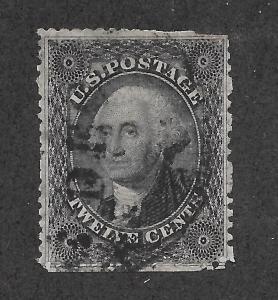 36 Used, 12c. Washington, Type I, scv: $300, Free Shipping