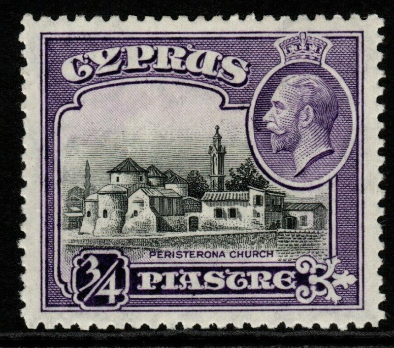 CYPRUS SG135 1934 ¾pi BLACK & VIOLET MTD MINT 