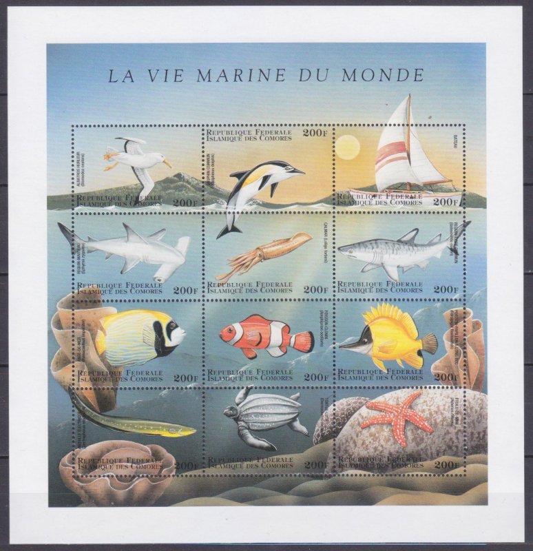 1998 Comoro Islands 1246-57KL Sea fauna 12,00 €