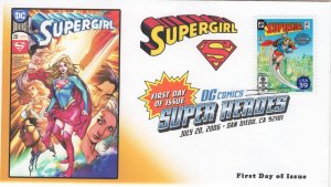 AO-4084s-1, 2006, DC Comics Super Heroes, Supergirl Cover, FDC, Add-on Cachet. D