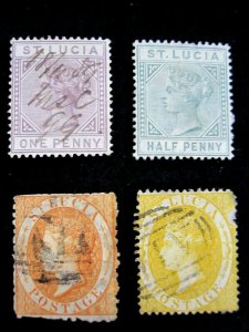 ST LUCIA - SCOTT# 12,14,27,29 - USED - CAT VAL $44.60