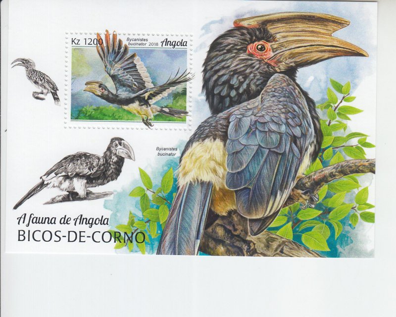 2019 Angola Birds - Hornbills SS (Scott NA) MNH