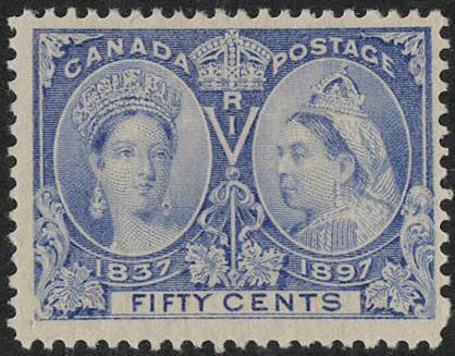 CAN*SC #60 MH(HR) 1897 50c Jubilee CV $375.00 (H) (NH=$775.00)