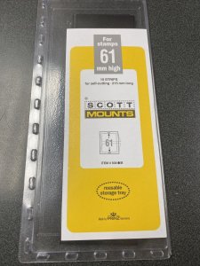 Prinz Scott Stamp Mount BLACK (Pack of 15) (61x215mm) STRIP