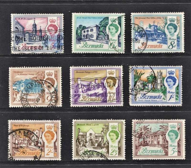 STAMP STATION PERTH Bermuda #179-189 QEII Definitive Used Short Set - CV$23.00