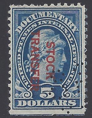 RD16 $5.00 Documentary:Stock Transfer Stamp Used