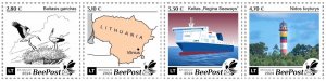 Lithuania 2024 Definitives Bird Map Ship Lighthouse BeePost set of 4 stamps MNH