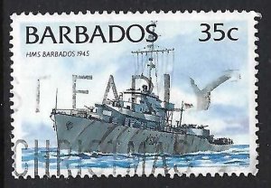 Barbados 876 VFU SHIP 225C-4
