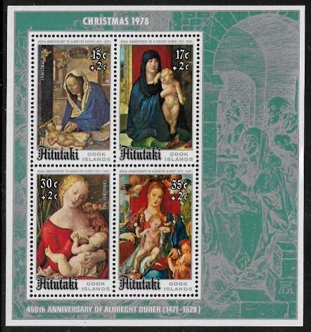 Aitutaki #B30 Mint Never Hinged Souvenir Sheet - Christmas Paintings