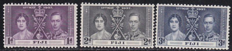 Fiji #114-116, Coronation, Mint LH