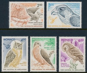 Monaco 1993 Birds of Prey in Mercantour National Park Set of 5 SG2107-2111 MNH