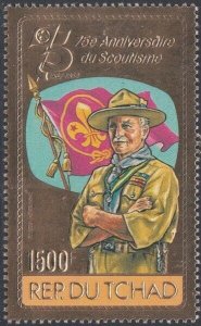 CHAD Sc# 412A  MNH GOLD EMBOSSED for 75th ANNIVERSARY of the BOY SCOUTS