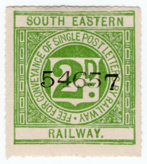 (I.B) South Eastern Railway : Letter Stamp 2d