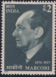 India. 1974. Birth Centenary of Guglielmo Marconi (radio pioneer).  MNH,