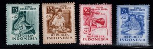 Indonesia Scott B88-B91 MNH** 1956 semi-postal stamp set to benefit the Blind