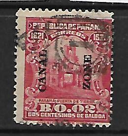 CANAL ZONE   61  USED  LAND GATE   ISSUE OVERPRINTED