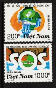 North Viet Nam Sc 2207-8 MNH Set of 1990 - Forest Protection