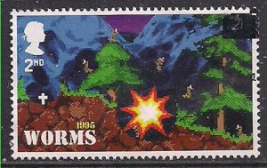 GB 2020 QE2 2nd Video Games ' Worms 1995 ' Ex Fdc SG 4313 ( L1144 )