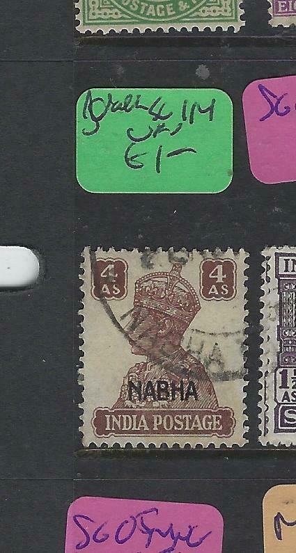 INDIA NABHA  (P1104B)  KGVI   4A  SG 114     VFU