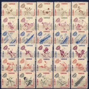 CUBA Sc# 713-742  INDER SPORT ACADEMY education  CPL SET of 30   1962  MNH