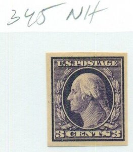 US #345, Mint Never Hinged, Scott $22.50