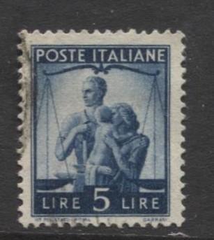 Italy - Scott 472 - Definitive -1945 -VFU - Single 5.l Stamp