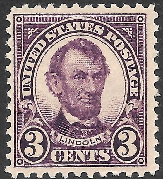 Doyle's_Stamps: MH 1927 3c Lincoln, Scott #635*