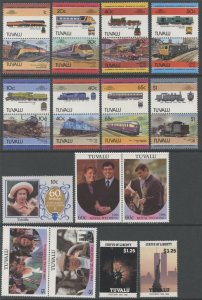 TUVALU Sc#222//408 1984-86 Trains and Topical Sets & Singles OG Mint NH