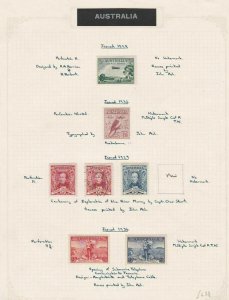 australia 1929 - 36 mounted mint and used stamps on page  ref r12935