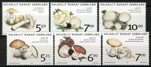 Greenland 2005-06, Local edible mushrooms I-II complete, VF MNH, Mi cat 14€