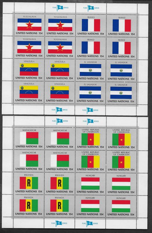 UNITED NATIONS - SC# 325-40 4 PANES OF 16 DIFF  FVF/MNH 1980