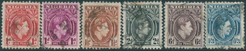 Nigeria 1938 SG50-57 KGVI (6) FU