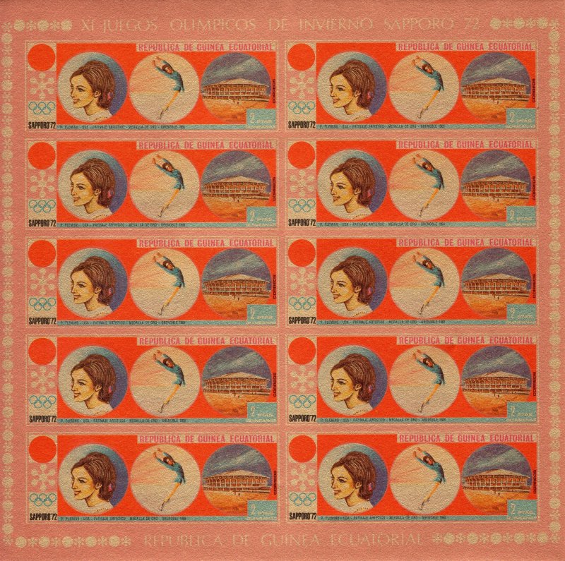 Equatorial Guinea 1972 Mi#A27/A33 SAPPORO OLYMPICS 7 Sheetlets IMPERFORATED MNH