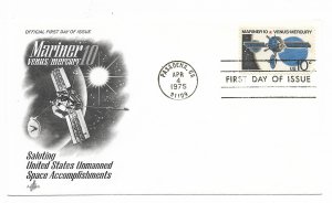 US 1557 10c Mariner on FDC Artcraft Cachet ECV $7.50