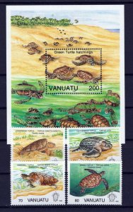 Vanuatu 577-581 MNH Marine Life Turtles Animals ZAYIX 0624M0008