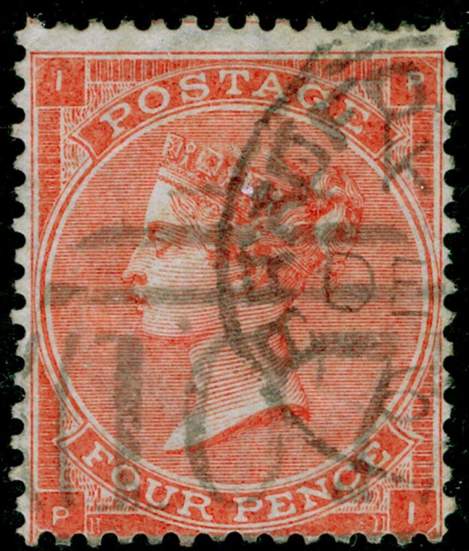 SG82, 4d pale red plate 4, USED, CDS. Cat £150. HAIRLINES. PI.